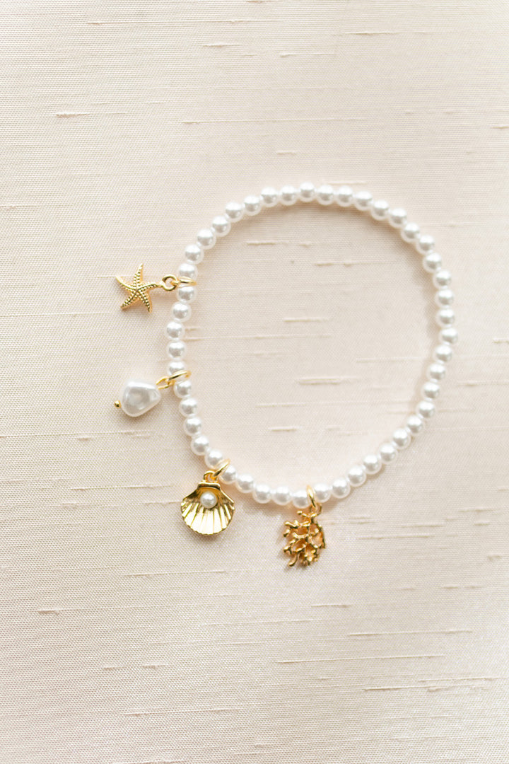 Ariella Mermaid Charm Bead Stretch Bracelet