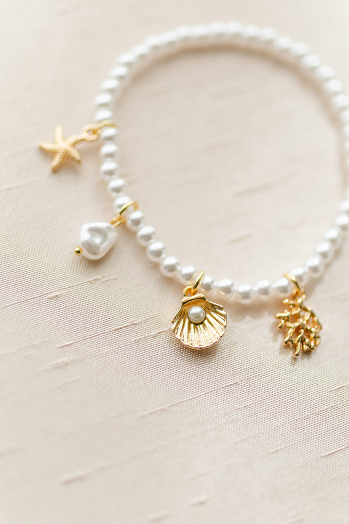 Ariella Mermaid Charm Bead Stretch Bracelet