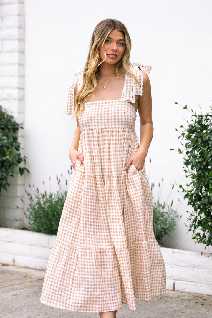 Paula Gingham Tiered Dress