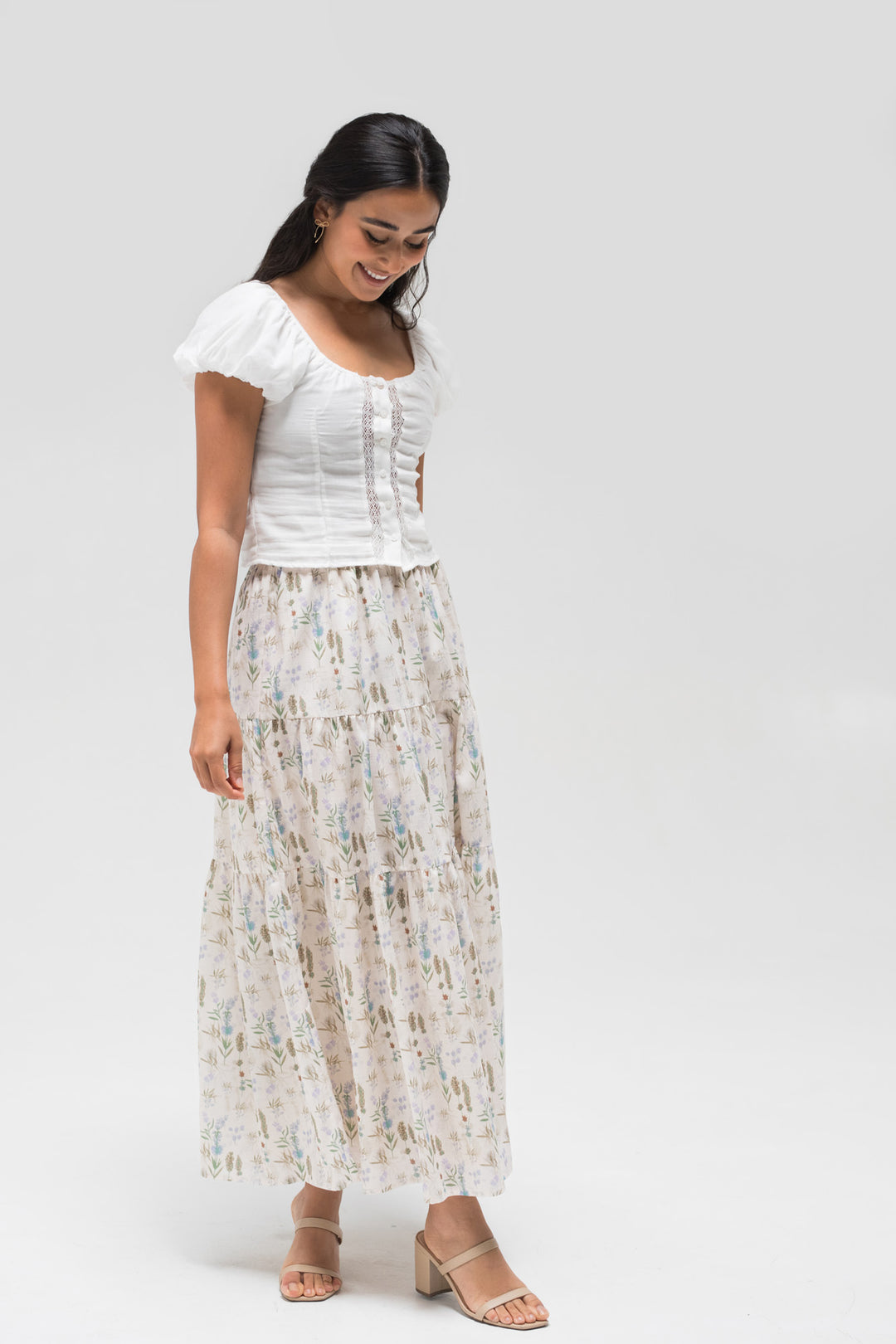 Marla Floral Tiered Skirt