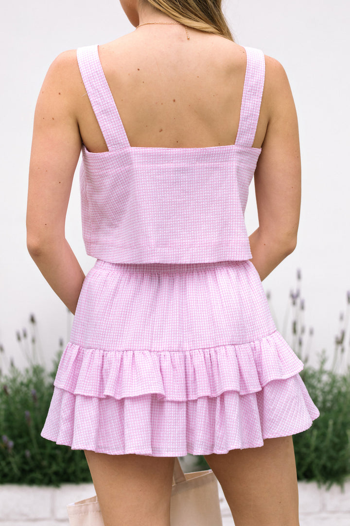 Ava Plaid Bow Skirt Set