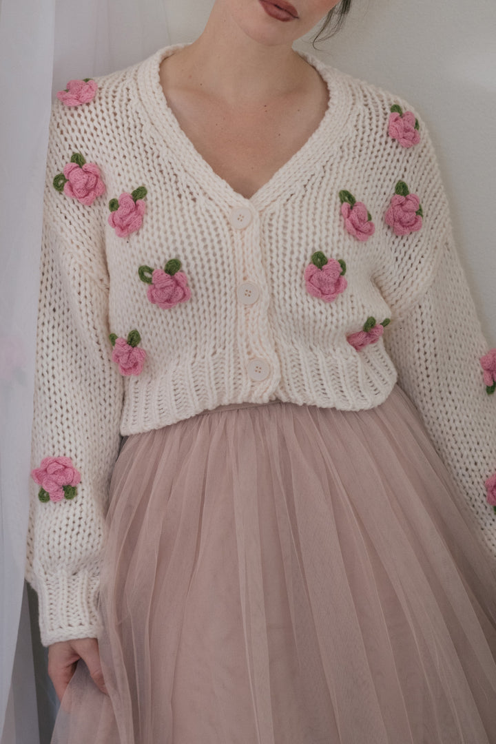Clarisse Floral Knit Cardigan