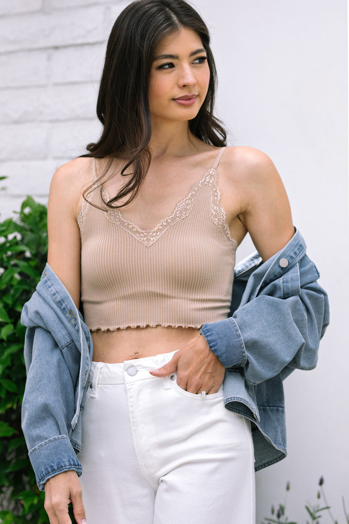 Tabitha Cropped Lace Cami