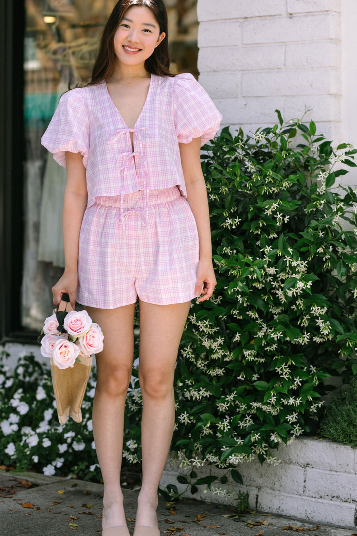 Sadie Plaid Shorts Set