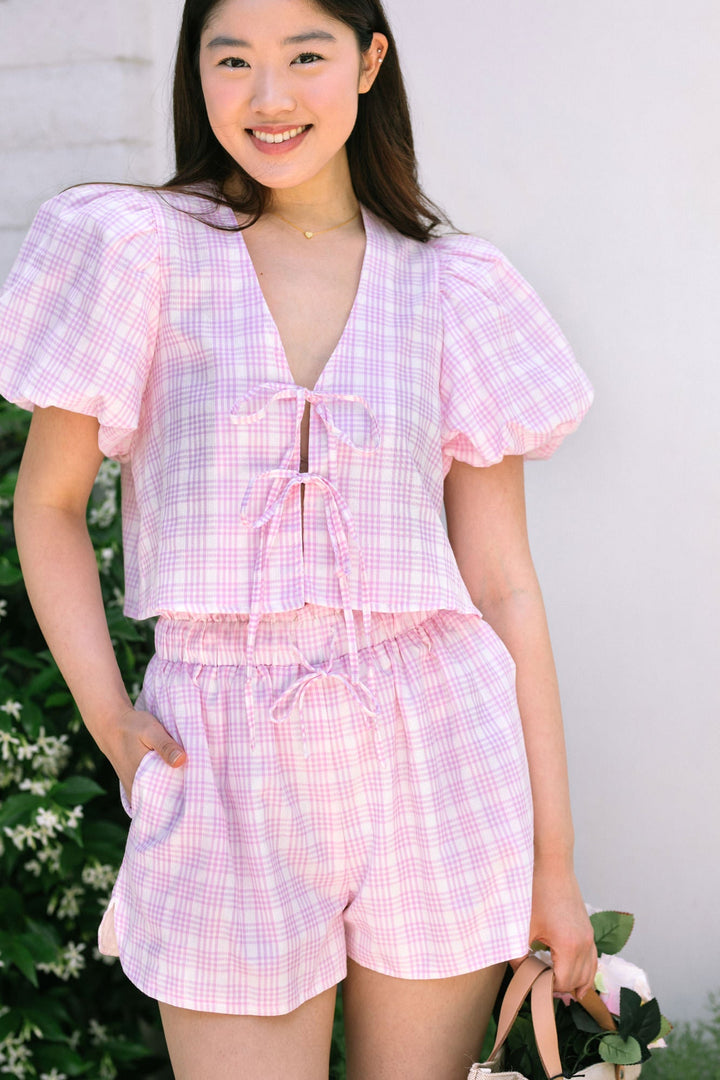 Sadie Plaid Shorts Set