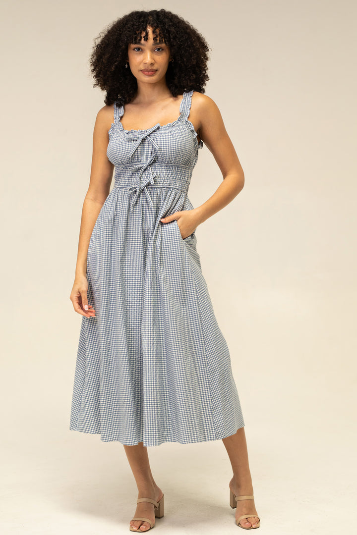 Camille Gingham Bow Dress