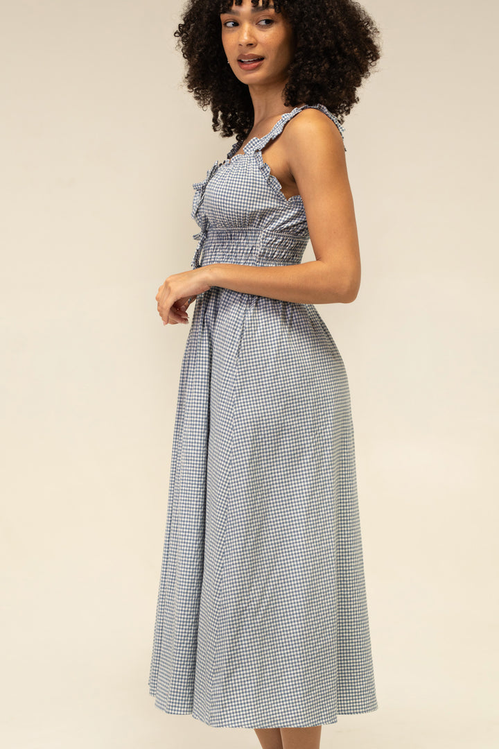 Camille Gingham Bow Dress