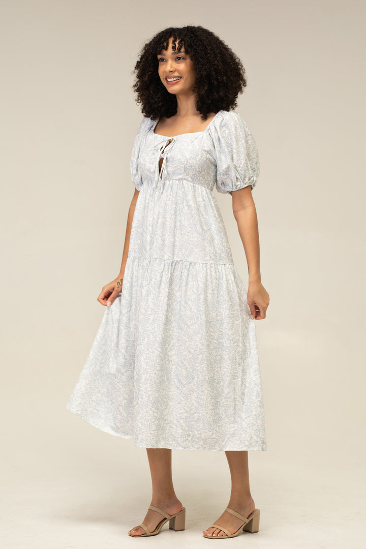 Irina Puff Sleeve Midi Dress