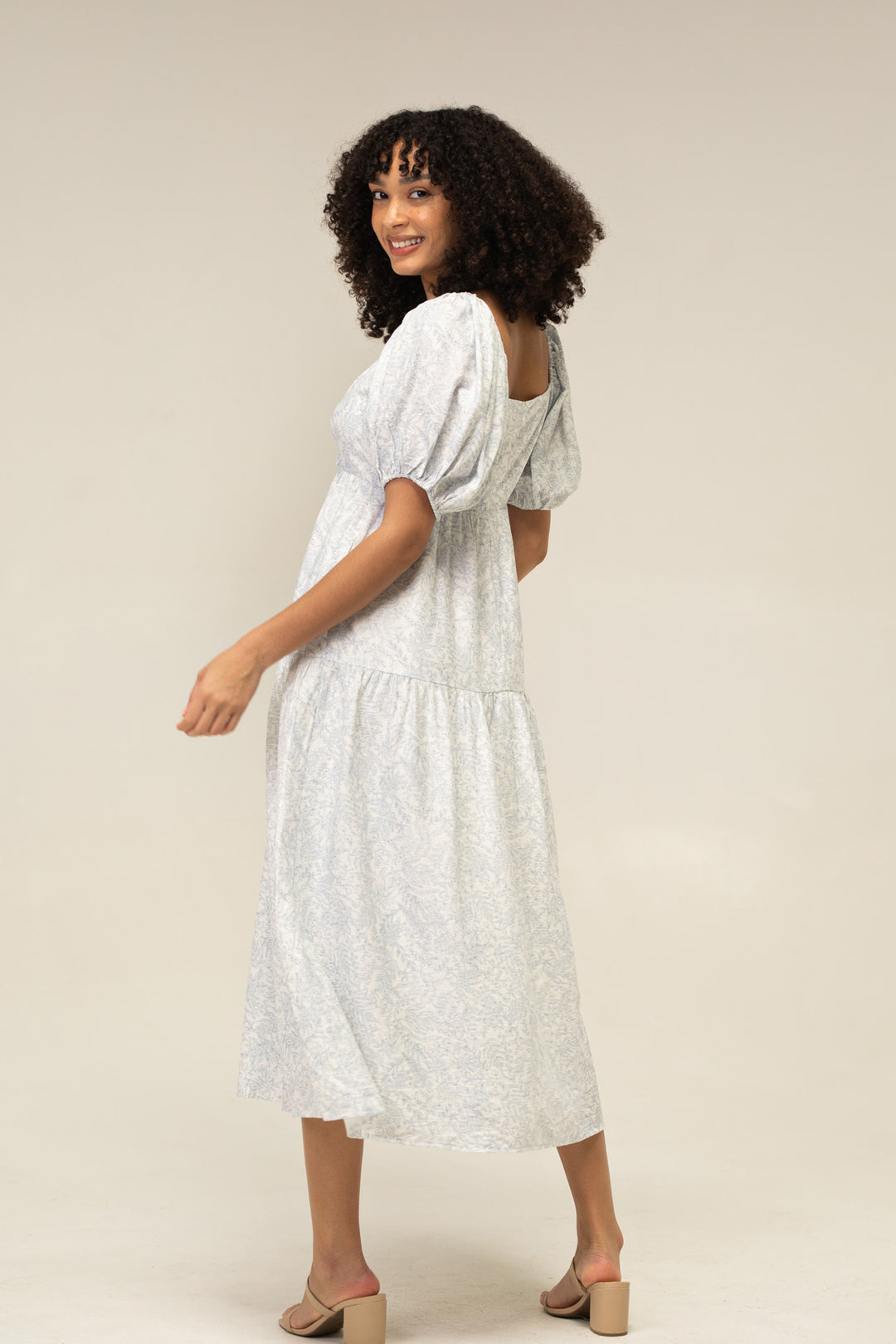 Irina Puff Sleeve Midi Dress