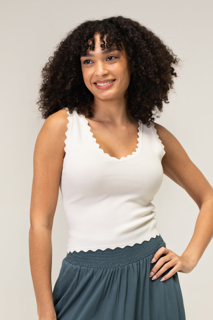 Rowan Scalloped Knit Tank