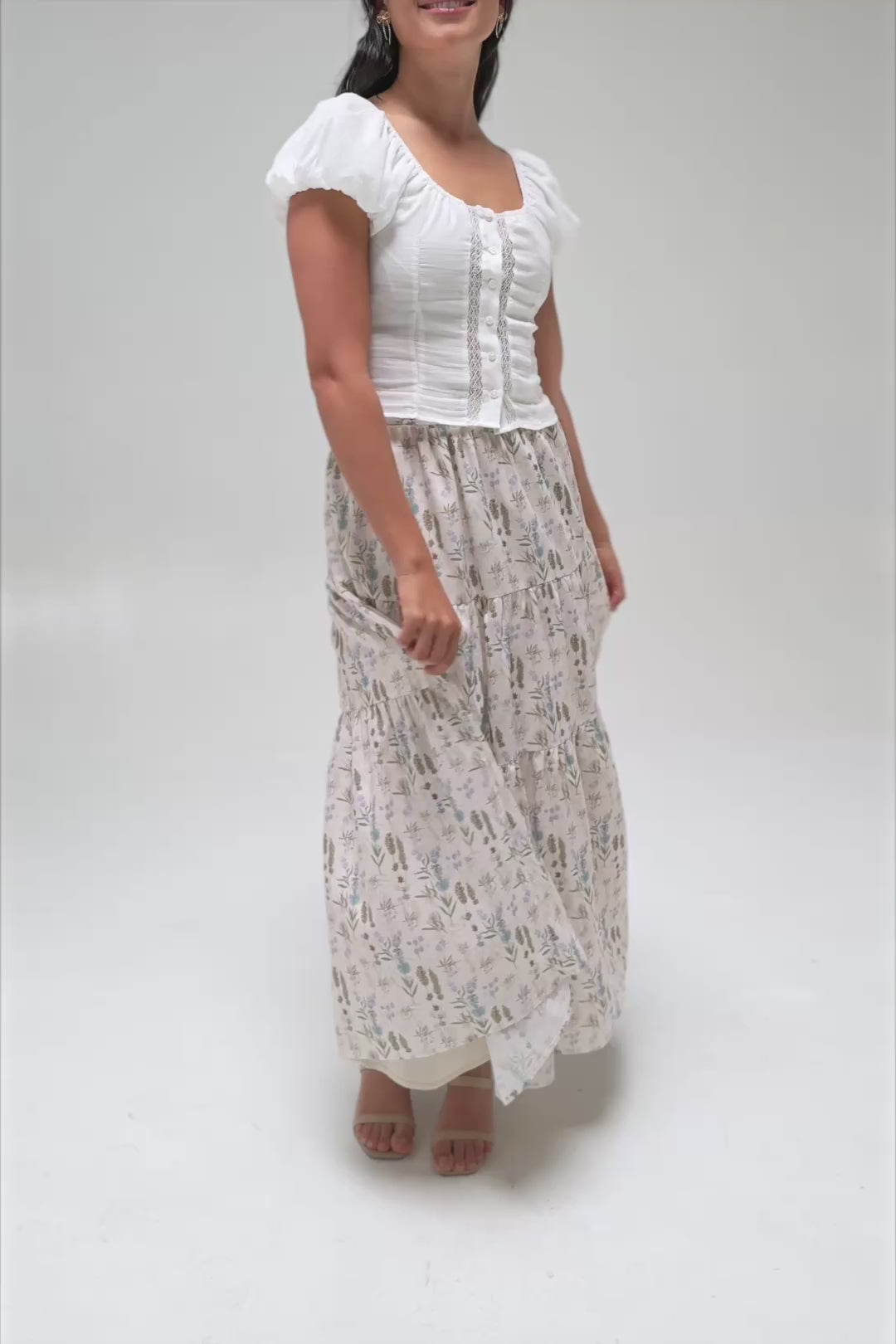 Marla Floral Tiered Skirt