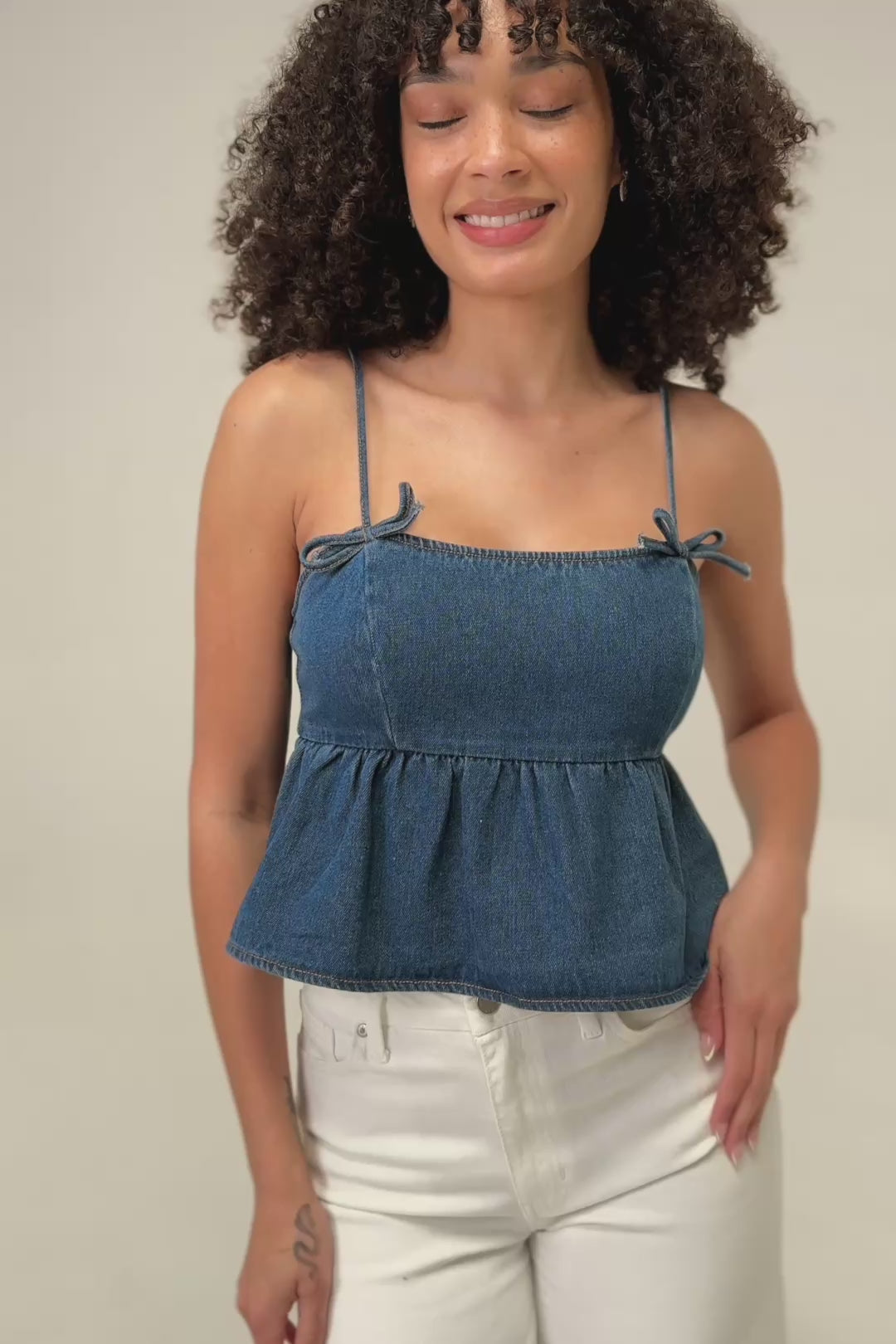 Bailey Denim Bow Top