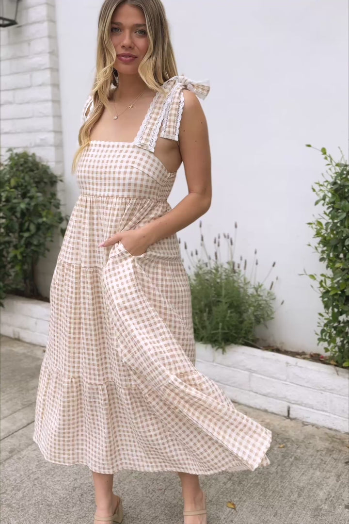 Paula Gingham Tiered Dress