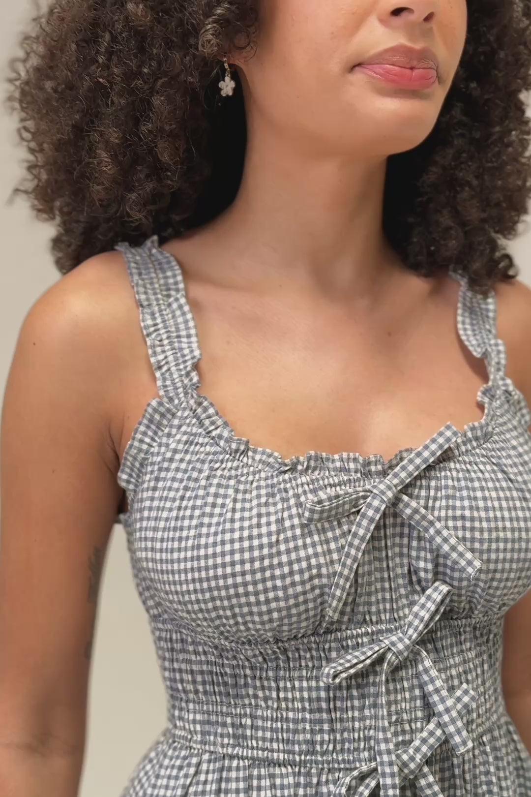 Camille Gingham Bow Dress